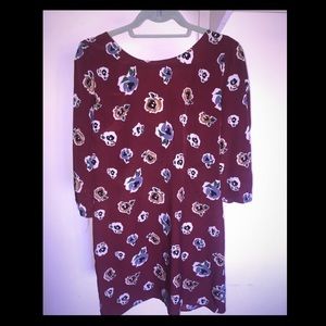 Long sleeve floral mini dress